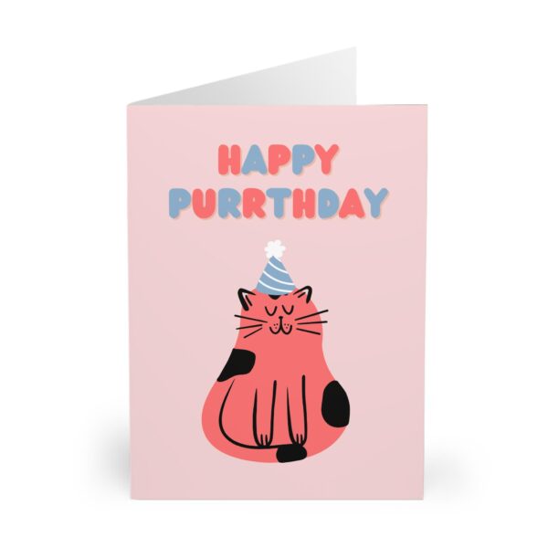 funny cat birthday card with party hat cute cat greeting card for cat lovers unique birthday gift for her him cat owner or pet lover