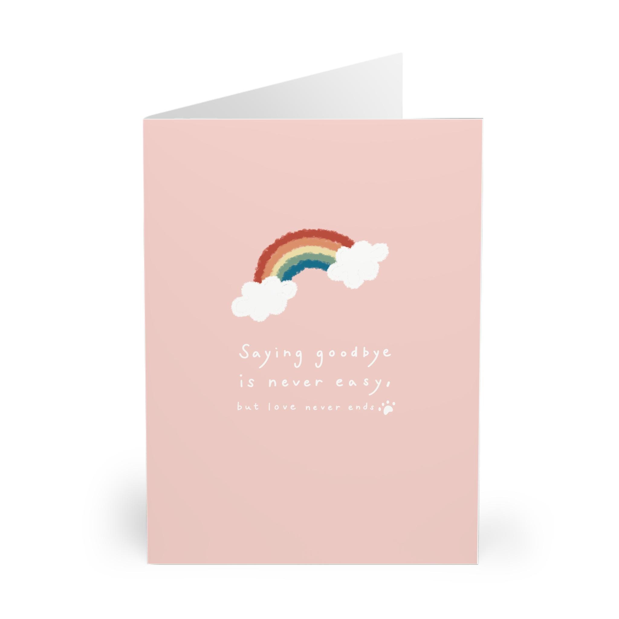 sympathy card for pet loss with gentle heart and rainbow design thoughtful cat and dog bereavement card comfort for grieving pet owners