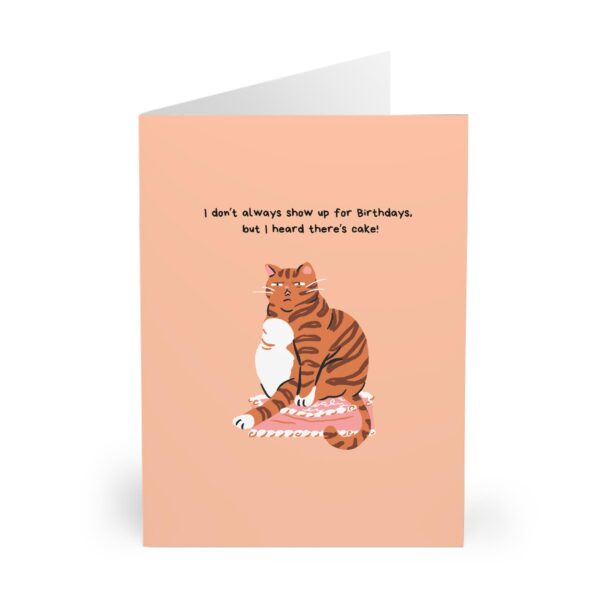 funny ginger fat cat birthday card card from the cat orange cat birthday card ginger cat with cake cute birthday card for cat lovers