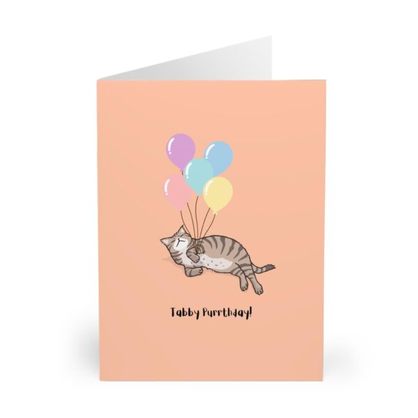 tabby cat birthday card cute tabby cat with balloons funny cat card for cat lovers cat mum cat dad cat parents gift birthday card