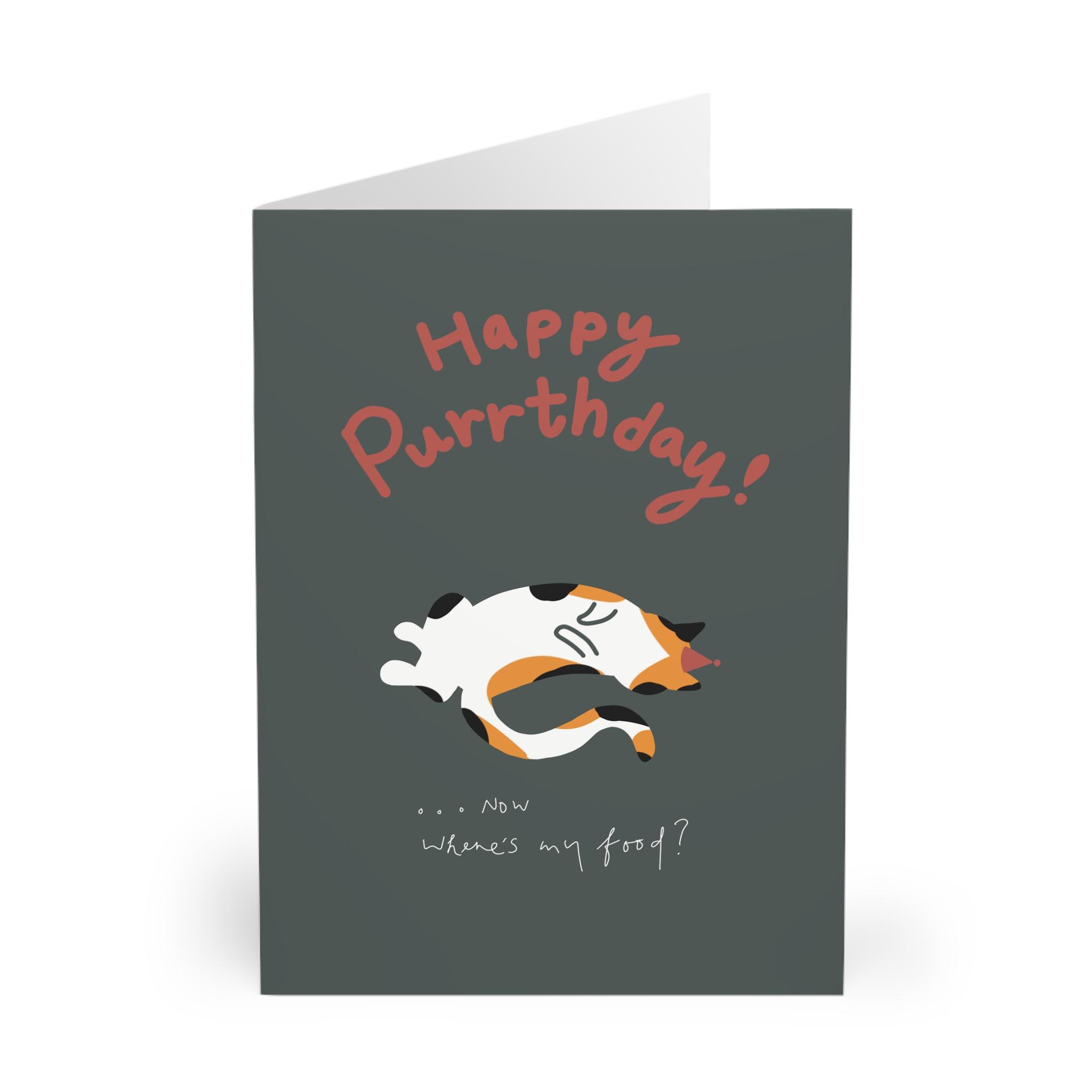 calico kitty birthday card from the cat happy birthday card for cat lovers cat mum calico cat gift cute cat birthday greeting card