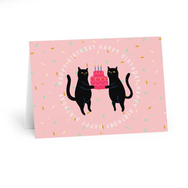 cat birthday card funny cake birthday card for cat lovers cute cat greeting card for her for friend for cat and cake lovers