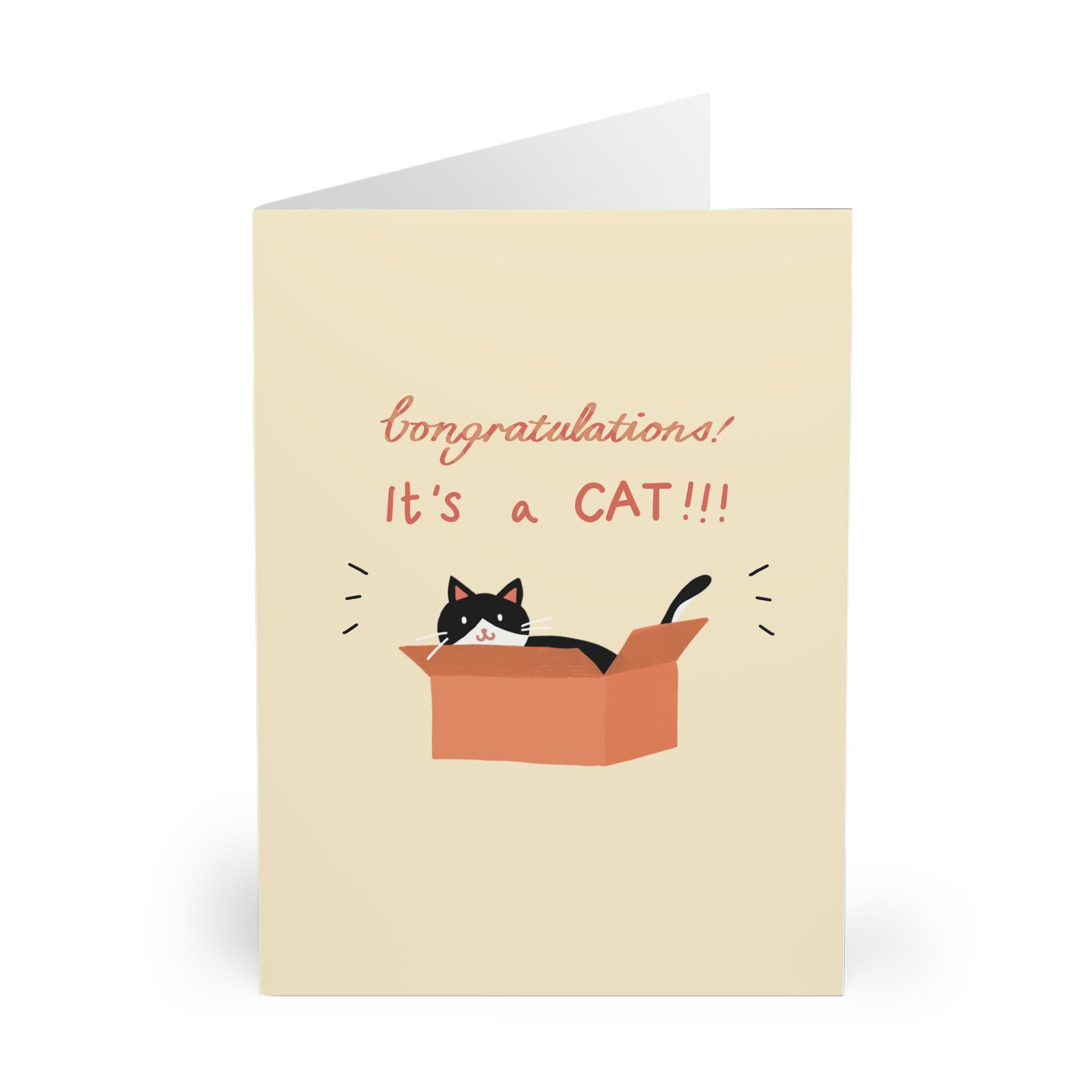 funny new cat card new kitten congrats it is a cat cute new cat gifted card new baby card cat lover gift perfect for cat owners