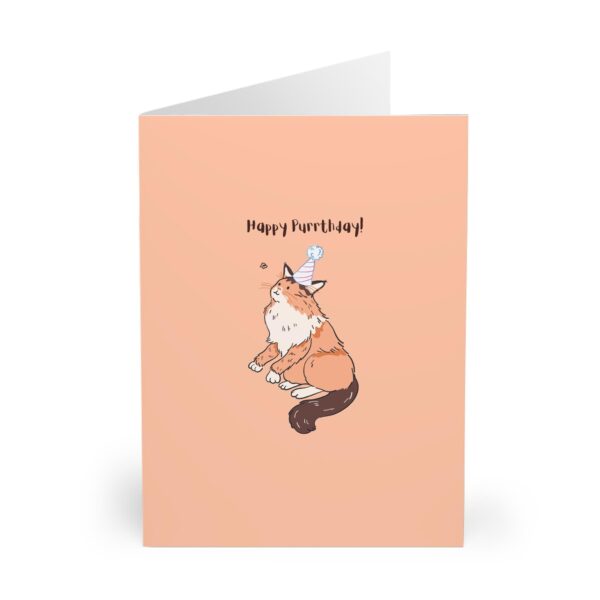 longhair cat ginger cat card norwegian forest cat birthday card | cute kitty cat for cat lover, cat mum card, norwegian cat card