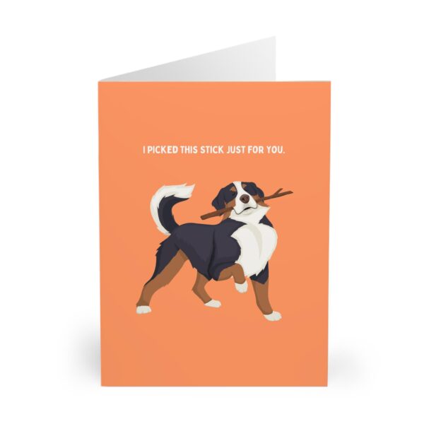 funny bernese mountain dog birthday card fathers day card for dog lovers and berner fans featuring cute sennenhund with a stick design