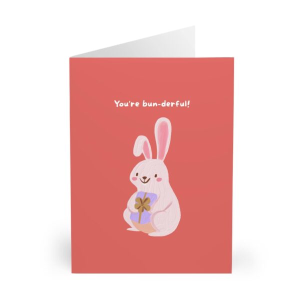 funny bunny birthday fathers day card appreciation card with gift and pun text cute rabbit greeting card for thank you birthday