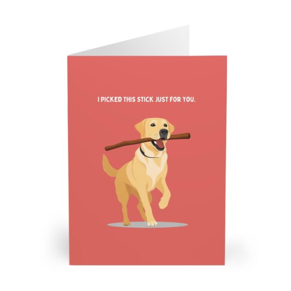 funny labrador golden retriever birthday card and fathers day card cute yellow lab with stick design dog lover gift from the dog