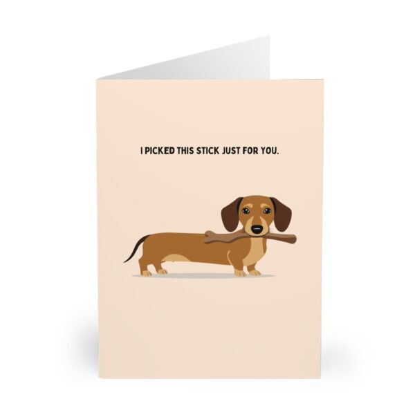 funny dachshund sausage dog birthday card fathers day card for dog lovers and dachshund fans featuring cute dachshund with a stick design