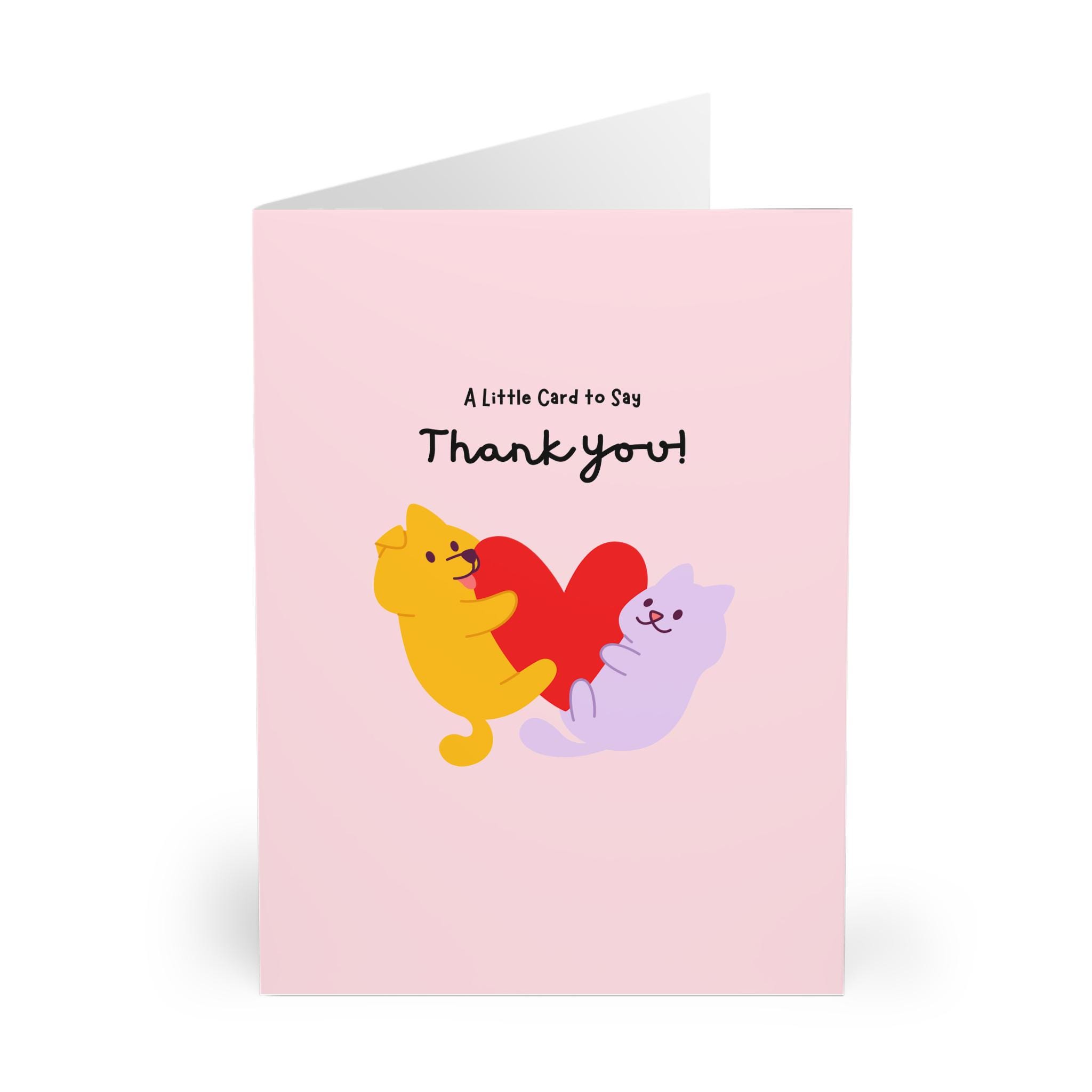 thank you card pet appreciation from dogs and cats thank you for caring pet sitter appreciation card vet cat gratitude card