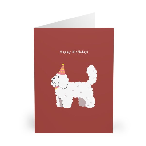 cute white poodle birthday card for dog lovers and pet parents perfect for cockapoo owners and poodle fans funny dog breed greeting card