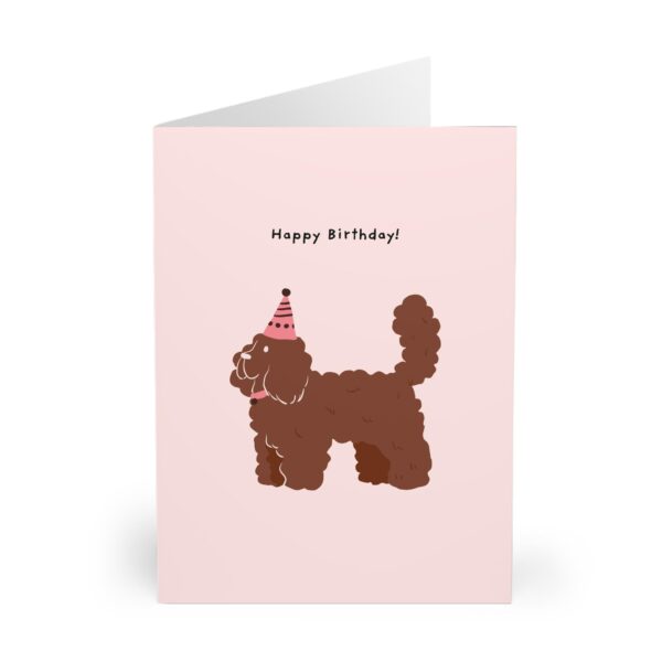 brown poodle birthday card for dog lovers and pet parents handmade greeting for cockapoo owners and poodle fans cute dog breed gift card