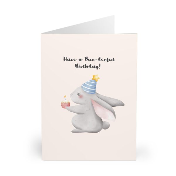 funny bunny birthday card rabbit holding cupcake cute pun greeting card for rabbit lovers fun animal birthday card for him or her