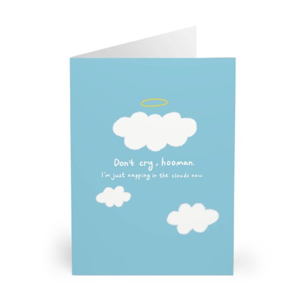 pet loss sympathy card cat dog memorial card gentle angel cat design with clouds and heart pet bereavement card for pet parents comfort