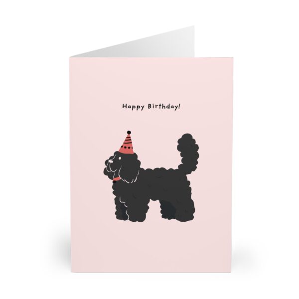 black poodle birthday card for dog lovers and pet parents handmade greeting for cockapoo owners and poodle fans cute dog breed gift card