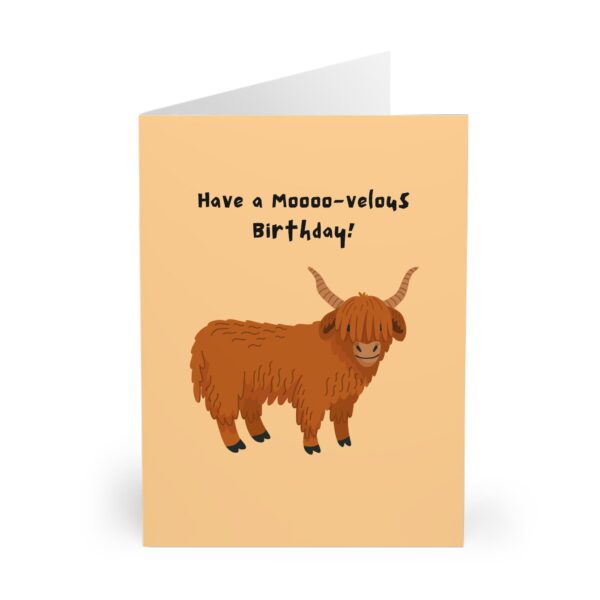 funny highland cow birthday card cute scottish highland cattle design gift for cow lovers, farmers, or animal fans humorous birthday card