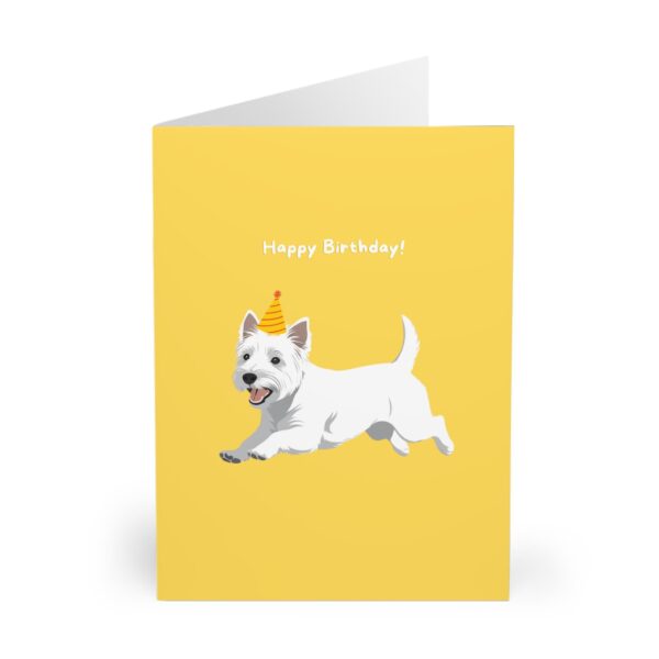 funny west highland white terrier birthday card for dog lovers cute westie wearing party hat perfect gift for pet owners and friends