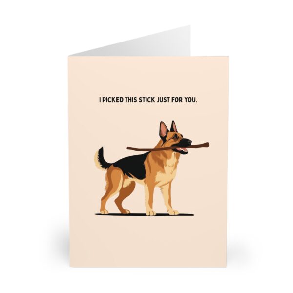 funny german shepherd birthday card fathers day card for dog lovers and german shepherd fans featuring cute german shepherd with a stick