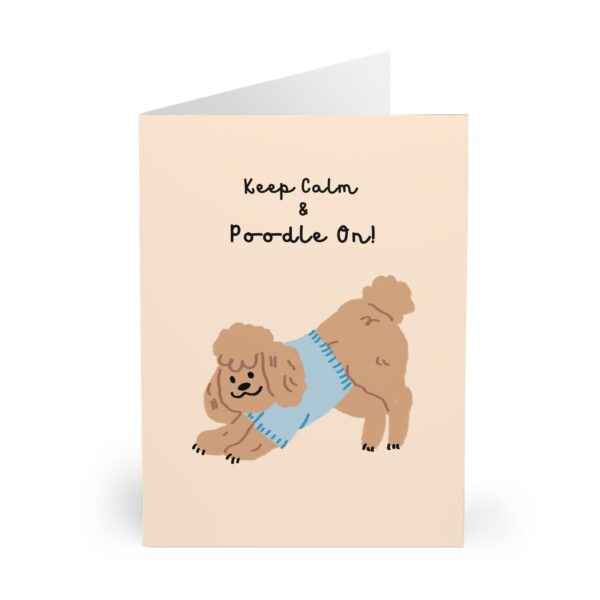funny brown poodle birthday card keep calm and poodle on greeting card for dog lovers & pet owners thank you or just because gift