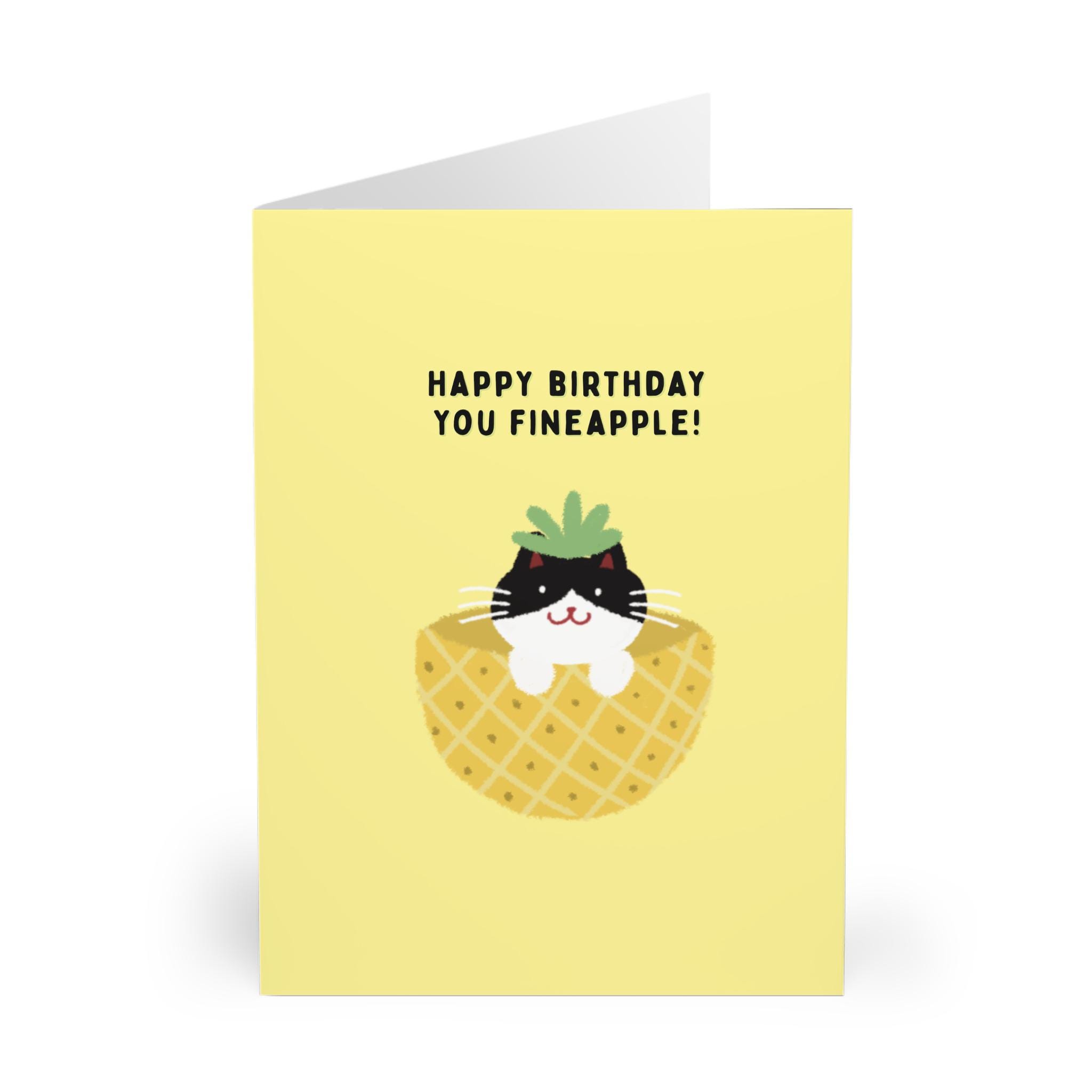 happy birthday card pineapple cat pun fineapple birthday greeting cute cat lover card fruity birthday card gift for cat moms and friends happy birthday card pineapple cat pun fineapple birthday greeting cute cat lover card fruity birthday card gift for cat moms and friends