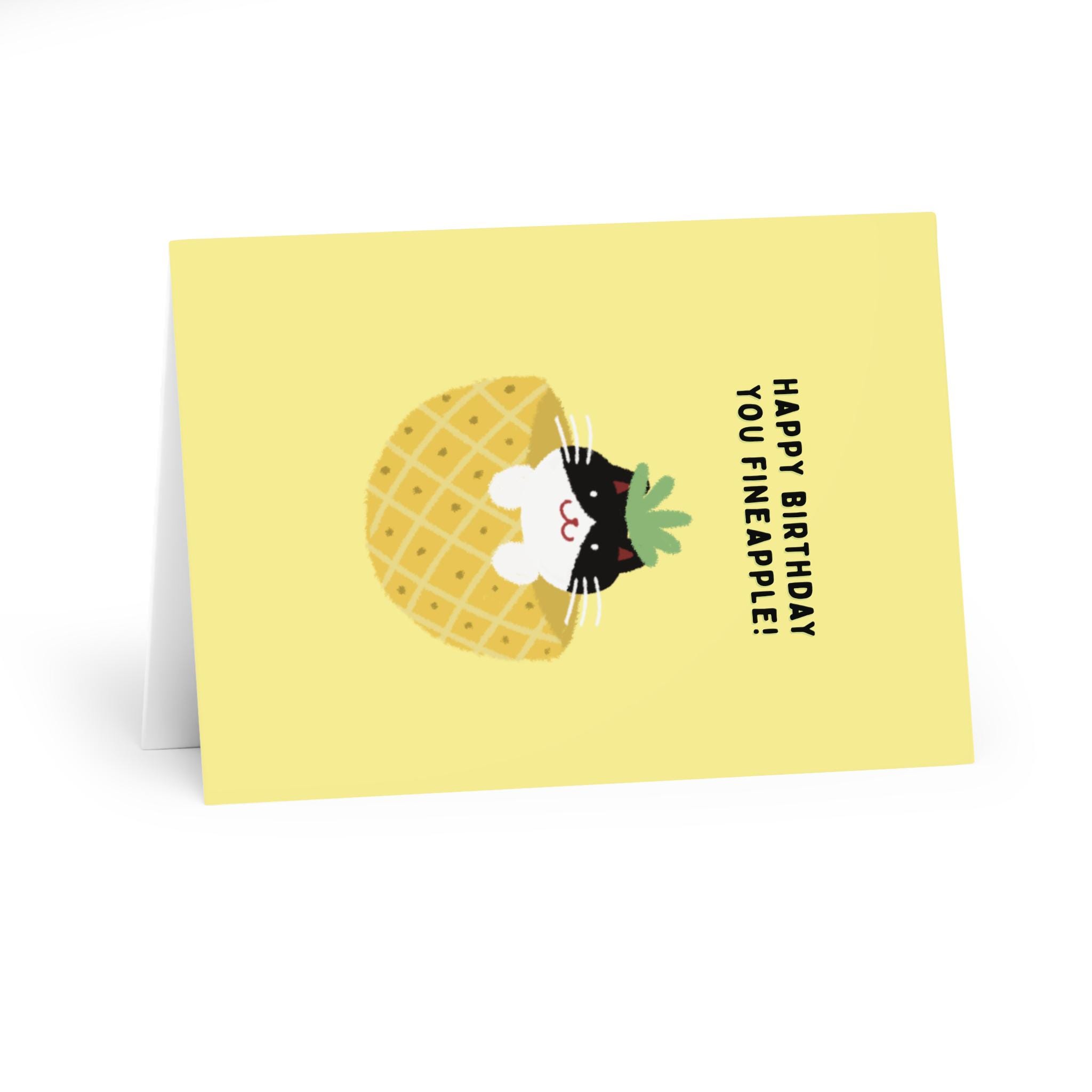 happy birthday card pineapple cat pun fineapple birthday greeting cute cat lover card fruity birthday card gift for cat moms and friends happy birthday card pineapple cat pun fineapple birthday greeting cute cat lover card fruity birthday card gift for cat moms and friends