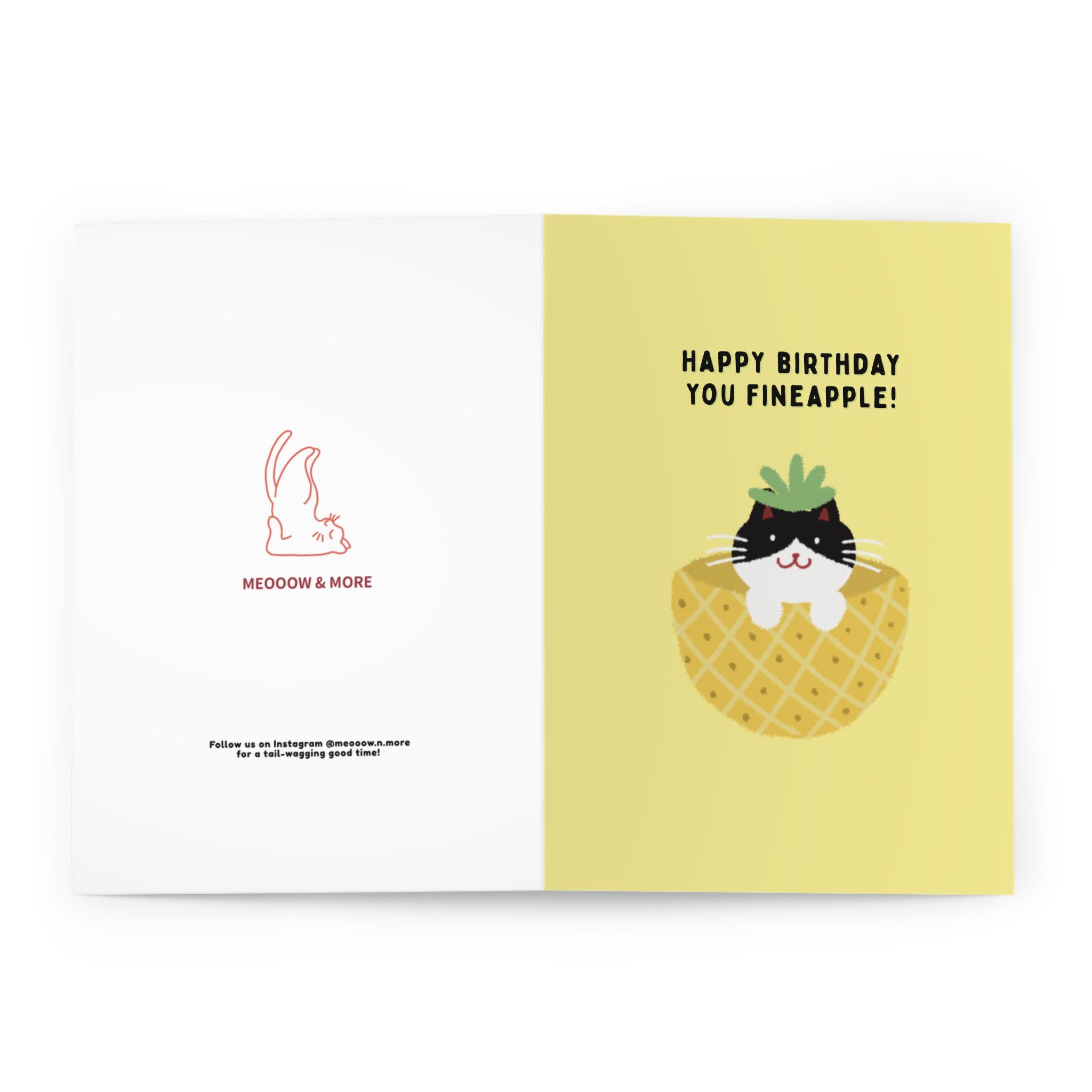 happy birthday card pineapple cat pun fineapple birthday greeting cute cat lover card fruity birthday card gift for cat moms and friends happy birthday card pineapple cat pun fineapple birthday greeting cute cat lover card fruity birthday card gift for cat moms and friends