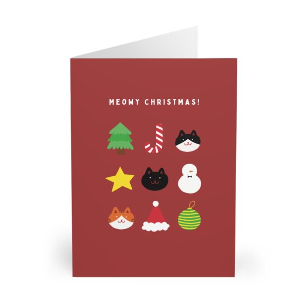 merry christmas card funny cat holiday greeting card for cat lovers cat dad cat mum family cute handmade xmas card meowy christmas