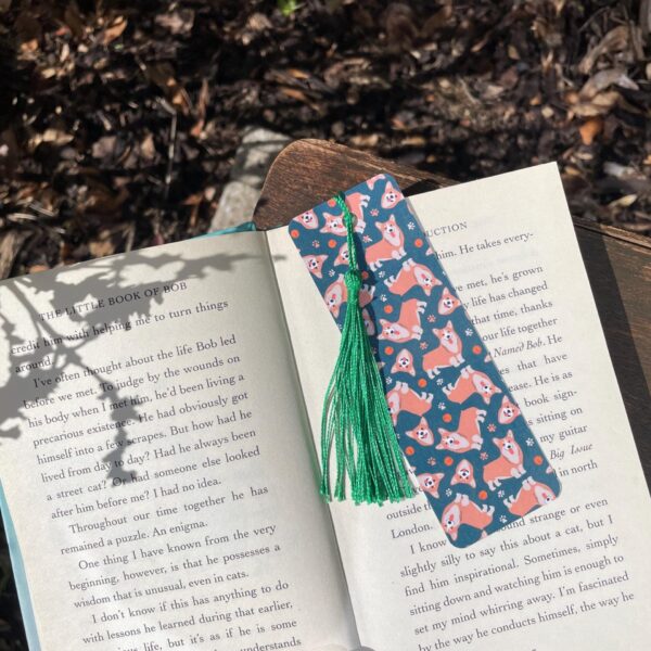 corgi dog bookmark – cute tassel gift for book lovers