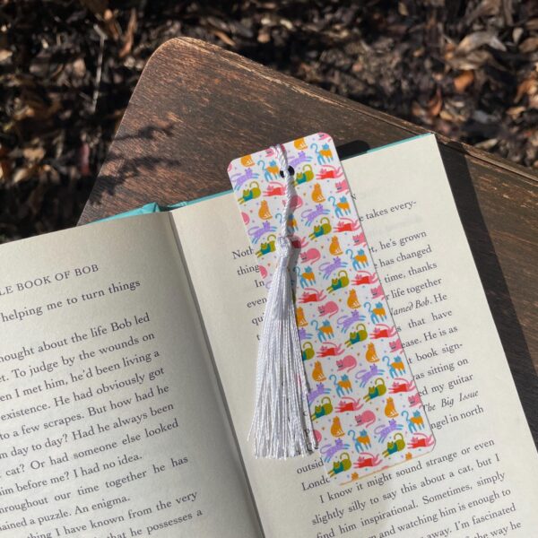 colorful cat bookmark – fun stationery gift