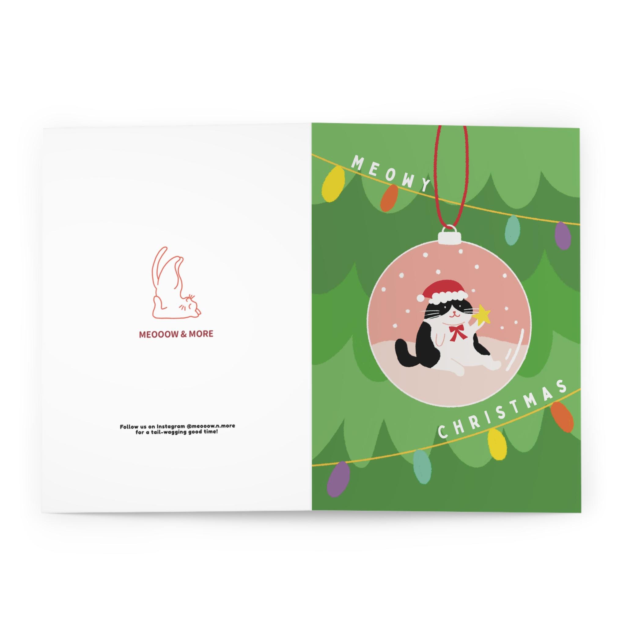 black and white cat in christmas tree bauble card merry christmas ball decor holiday greeting handmade xmas card cat lovers cat mum cat dad black and white cat in christmas tree bauble card merry christmas ball decor holiday greeting handmade xmas card cat lovers cat mum cat dad