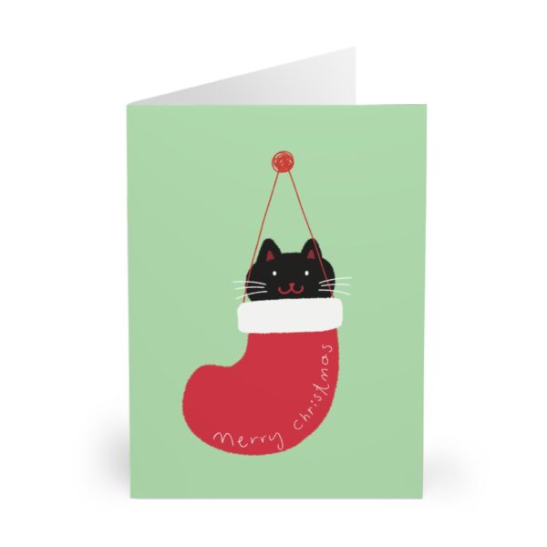 black cat christmas card: funny holiday greeting for cat lovers