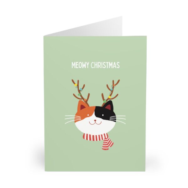 calico cat in deer design cute and funny handmade christmas card for cat lovers unique holiday greeting card festive cat themed gift