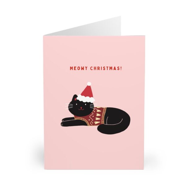 black cat christmas sweater card cute holiday greeting for cat lovers christmas xmas card heartwarming card